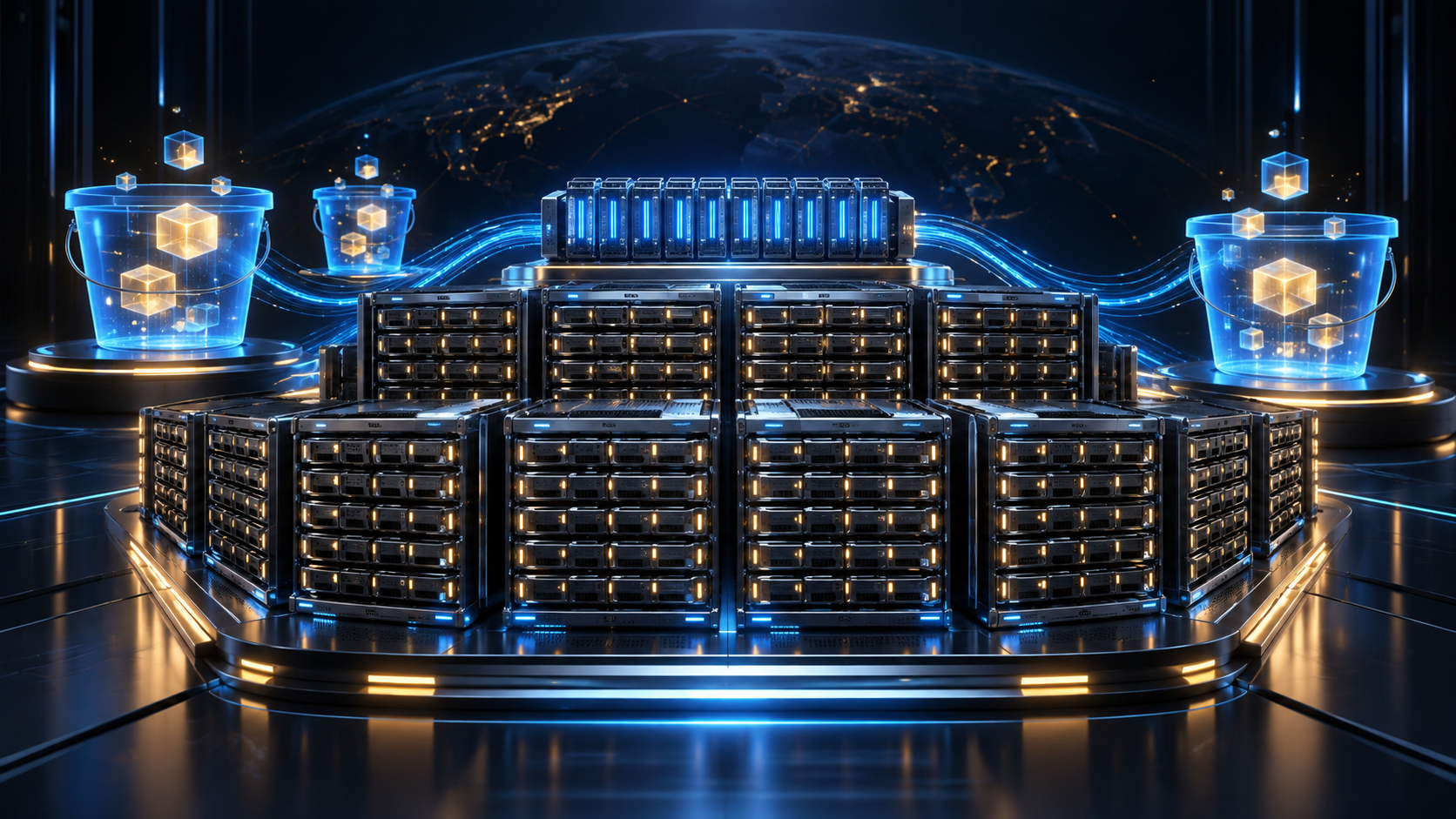 带有 NVMe 缓存层的 HDD 对象存储示意图