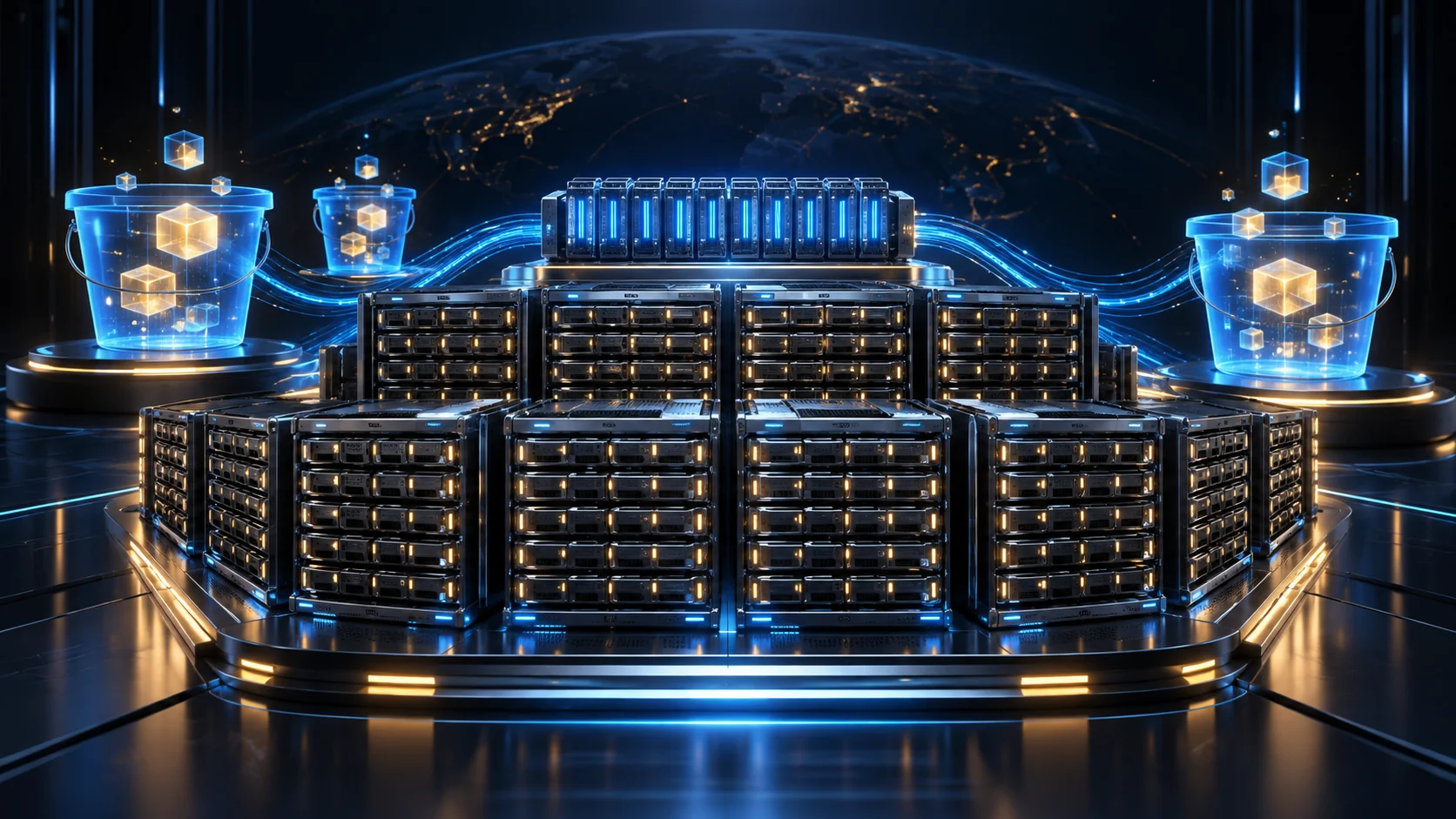 带有 NVMe 缓存层的 HDD 对象存储示意图